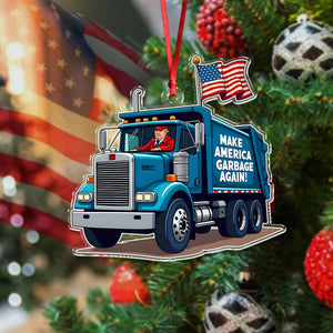 Trump Garbage Truck MAGA 2024 Acrylic Ornament HO82 65362