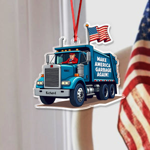 Trump Garbage Truck MAGA 2024 Acrylic Ornament HO82 65362