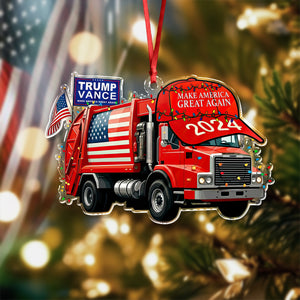 Trump Vance MAGA 2024 Garbage Truck Acrylic Ornament HO82 65330