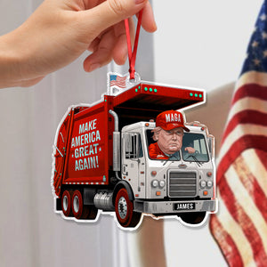 Trump Garbage Truck Make America Great Again Acrylic Ornament HO82 65360