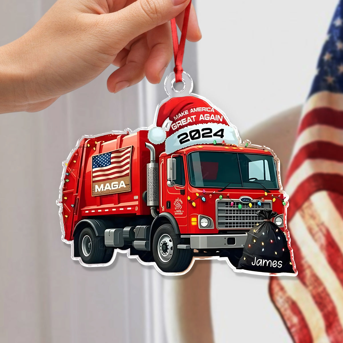 Garbage Truck Make America Great Again 2024 Acrylic Ornament HO82 65364