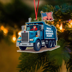 Trump Garbage Truck MAGA 2024 Acrylic Ornament HO82 65362