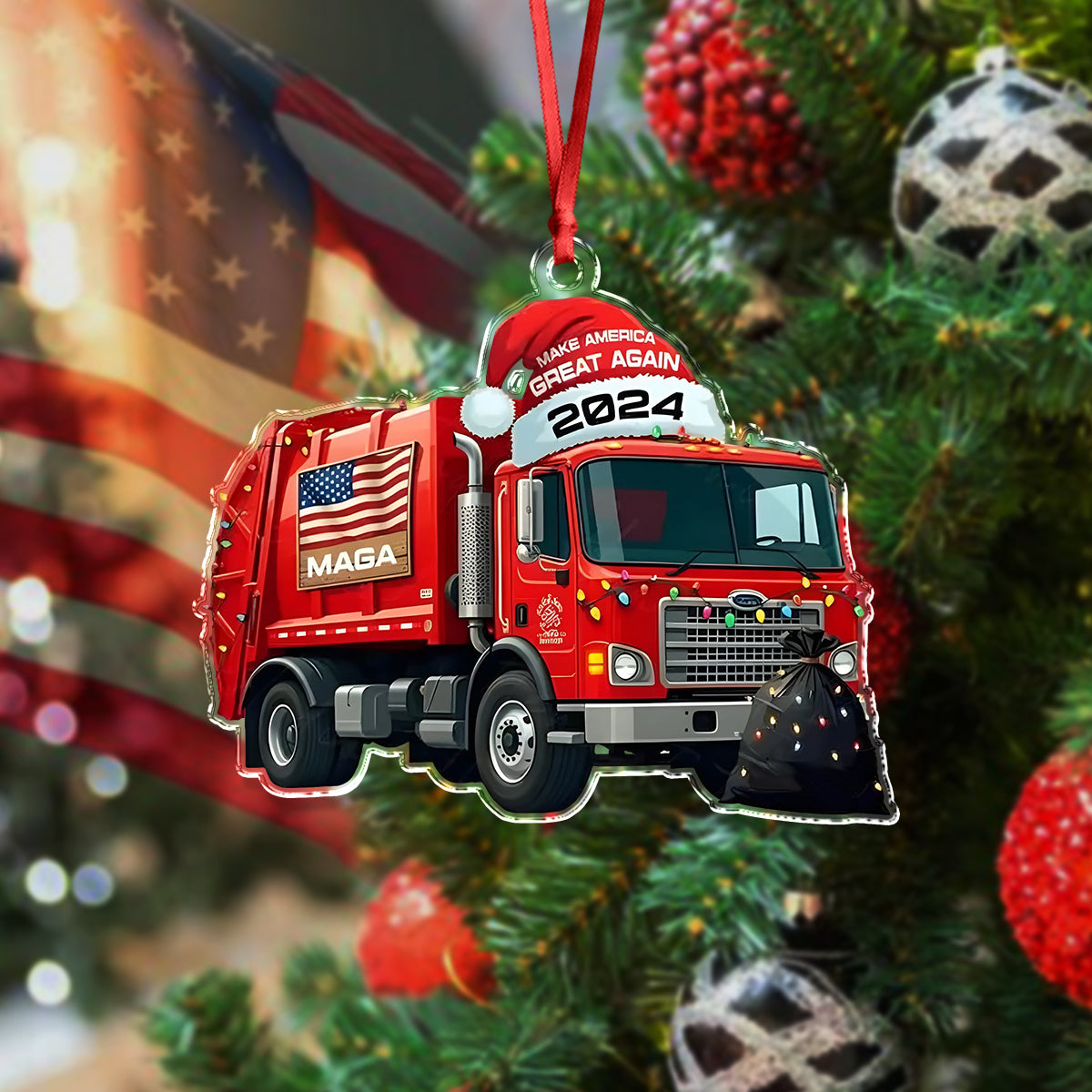 Garbage Truck Make America Great Again 2024 Acrylic Ornament HO82 65364