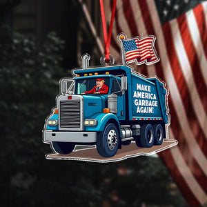 Trump Garbage Truck MAGA 2024 Acrylic Ornament HO82 65362