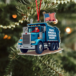 Trump Garbage Truck MAGA 2024 Acrylic Ornament HO82 65362