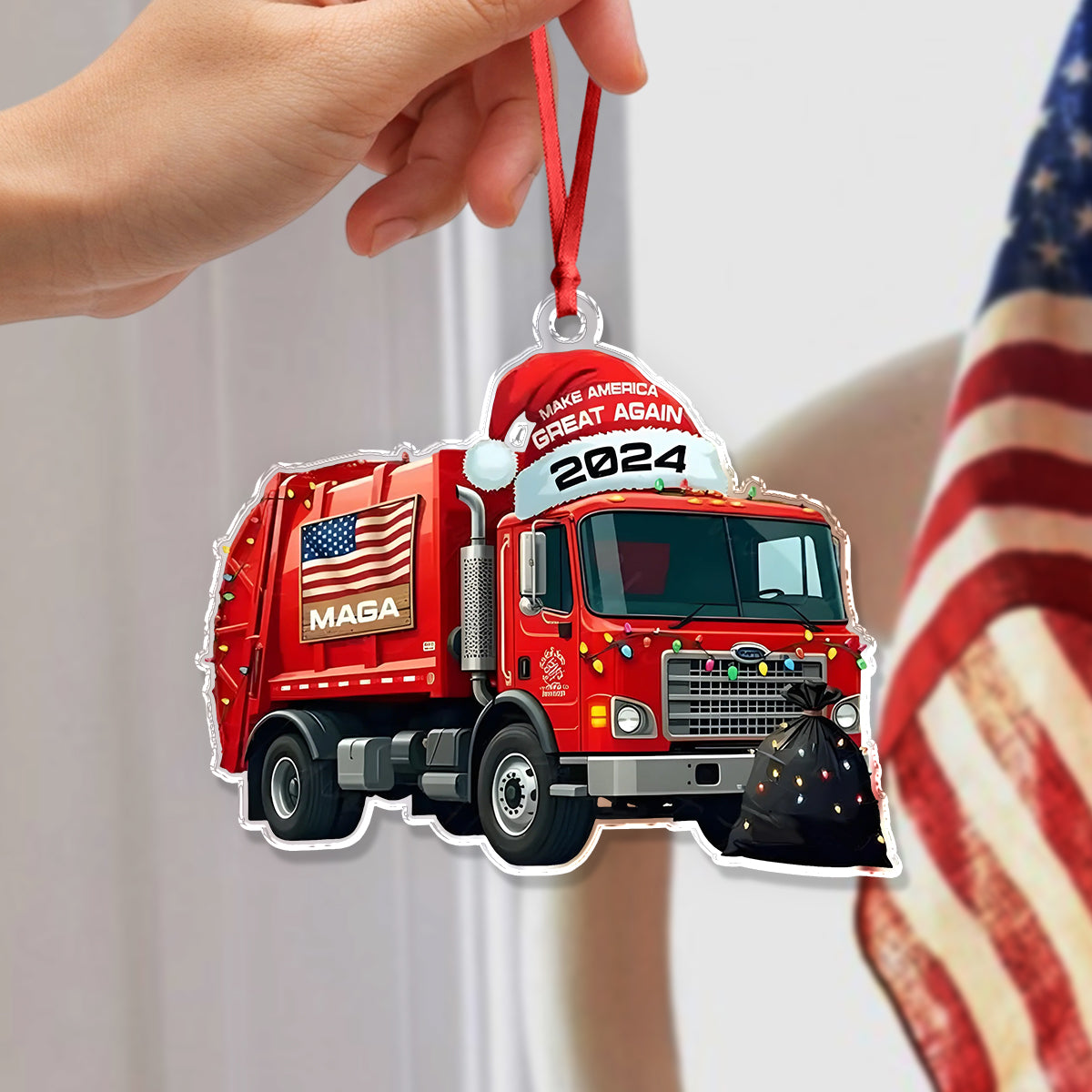 Garbage Truck Make America Great Again 2024 Acrylic Ornament HO82 65364