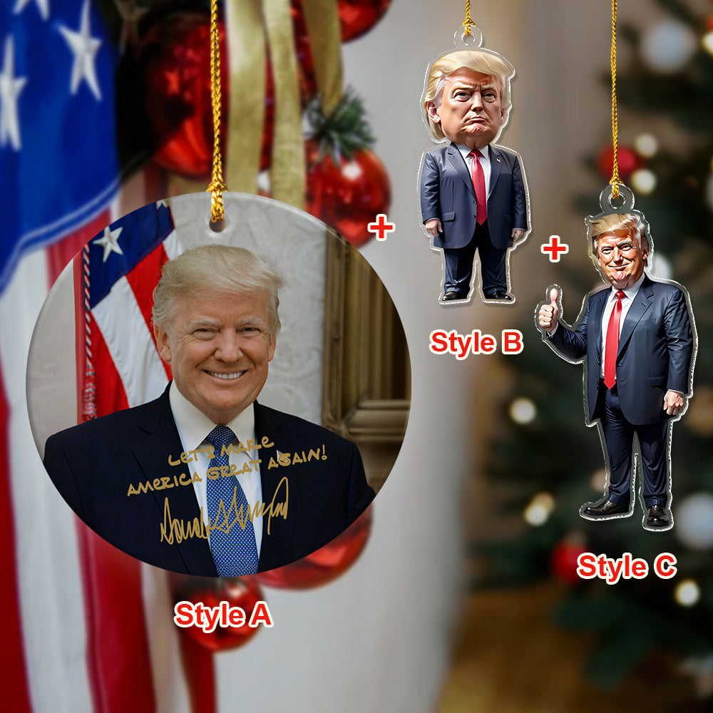 President Trump Acrylic Ornament Christmas & Halloween Decor - Perfect Holiday Gift Idea HA75 63596