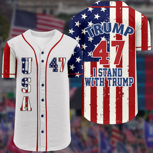 Donald Trump 45 Pro Trump Smoke American Flag Baseball Jersey Shirt TH10 62979