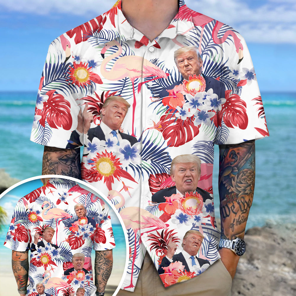 Custom Funny Trump Photo Aloha Hawaii Shirt TA29 62489
