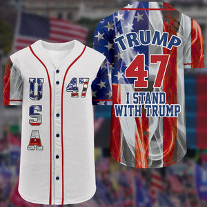 Donald Trump 45 Pro Trump Smoke American Flag Baseball Jersey Shirt TH10 62979