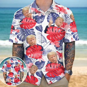 Custom Photo Trump Face Hawaiian Shirt TA29 62495