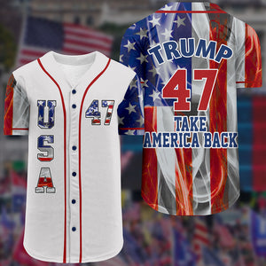 Donald Trump 45 Pro Trump Smoke American Flag Baseball Jersey Shirt TH10 62979