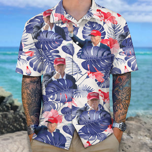 Custom Photo Trump Face Hawaiian Shirt TA29 62495