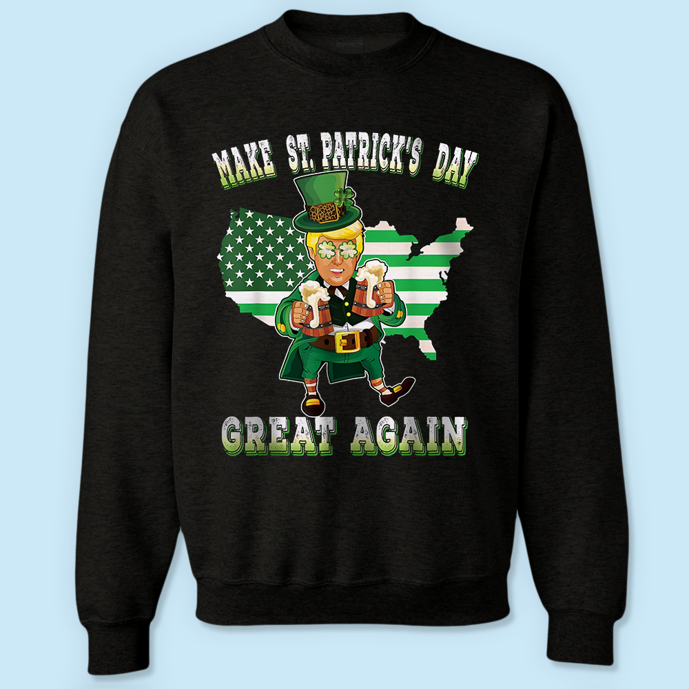 Make St Patrick's Day Great Again Trump Leprechaun Dark Shirt HO82 65598