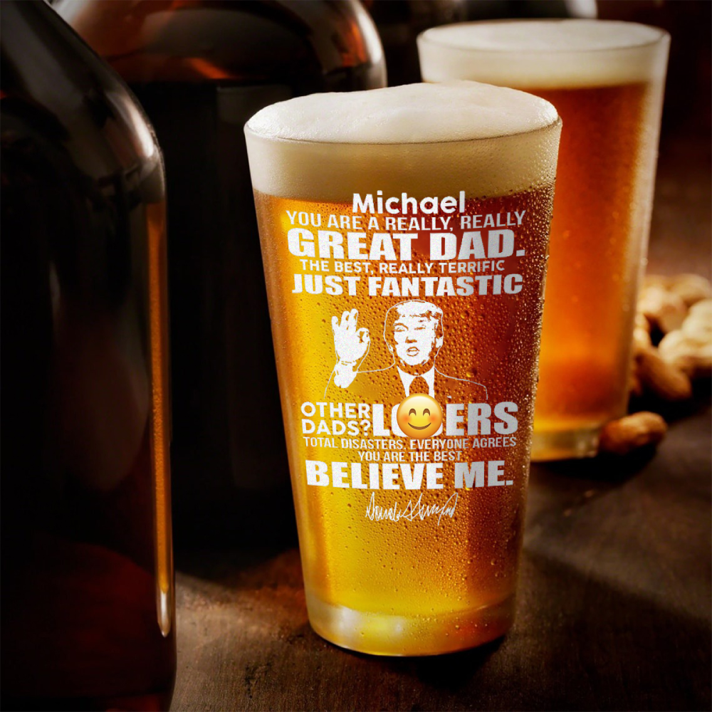 Great Grandpa Great Dad Trump Print Beer Glass N304 62565