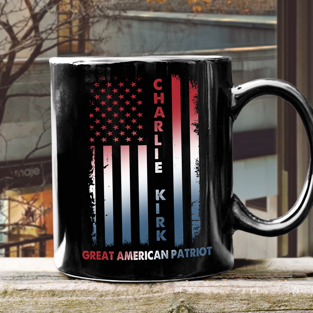Pray For Charlie Kirk Great American Patriot Memorial Black Mug LM32 65487