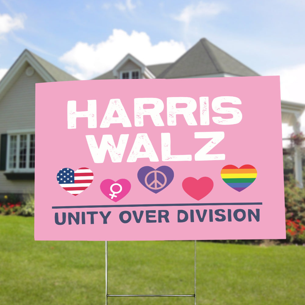 Harris Walz Unity Over Division Yard Sign HO82 65018